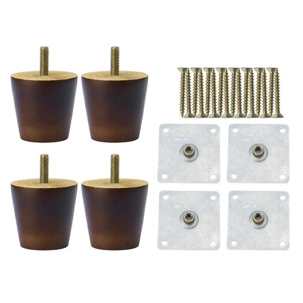 2"Round Solid Wood Furniture Leg Table Feet Adjuster Replacement 4 Set